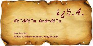 Ádám András névjegykártya