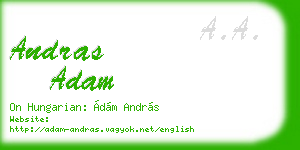 andras adam business card